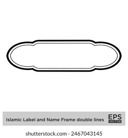 Islamic Label and Name Frame double lines Outline Linear Black Stroke silhouettes Design pictogram symbol visual illustration