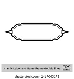 Islamic Label and Name Frame double lines Outline Linear Black Stroke silhouettes Design pictogram symbol visual illustration