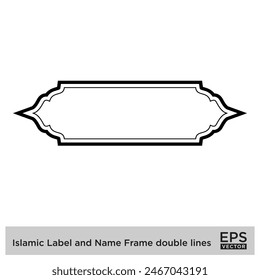 Islamic Label and Name Frame double lines Outline Linear Black Stroke silhouettes Design pictogram symbol visual illustration