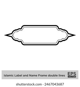 Islamic Label and Name Frame double lines Outline Linear Black Stroke silhouettes Design pictogram symbol visual illustration