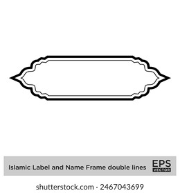 Islamic Label and Name Frame double lines Outline Linear Black Stroke silhouettes Design pictogram symbol visual illustration