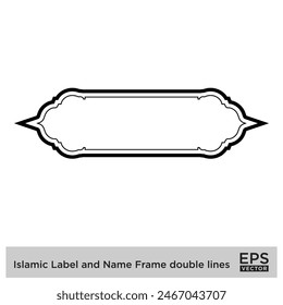 Islamic Label and Name Frame double lines Outline Linear Black Stroke silhouettes Design pictogram symbol visual illustration