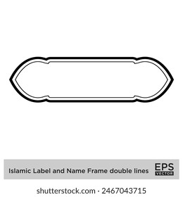 Islamic Label and Name Frame double lines Outline Linear Black Stroke silhouettes Design pictogram symbol visual illustration