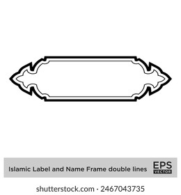 Islamic Label and Name Frame double lines Outline Linear Black Stroke silhouettes Design pictogram symbol visual illustration