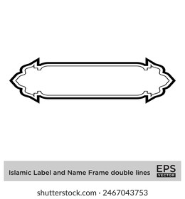 Islamic Label and Name Frame double lines Outline Linear Black Stroke silhouettes Design pictogram symbol visual illustration