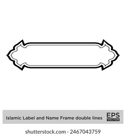 Islamic Label and Name Frame double lines Outline Linear Black Stroke silhouettes Design pictogram symbol visual illustration