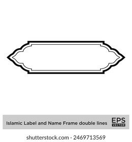Islamic Label and Name Frame double lines Outline Linear Black Stroke silhouettes Design pictogram symbol visual illustration