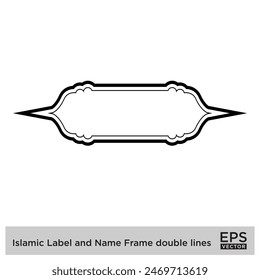 Islamic Label and Name Frame double lines Outline Linear Black Stroke silhouettes Design pictogram symbol visual illustration