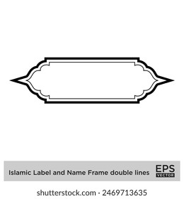 Islamic Label and Name Frame double lines Outline Linear Black Stroke silhouettes Design pictogram symbol visual illustration