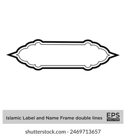Islamic Label and Name Frame double lines Outline Linear Black Stroke silhouettes Design pictogram symbol visual illustration