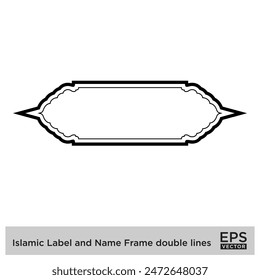 Islamic Label and Name Frame double lines Outline Linear Black Stroke silhouettes Design pictogram symbol visual illustration