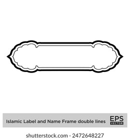 Islamic Label and Name Frame double lines Outline Linear Black Stroke silhouettes Design pictogram symbol visual illustration