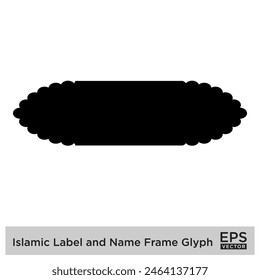 Islamic Label and Name Frame Glyph Black Filled silhouettes Design pictogram symbol visual illustration