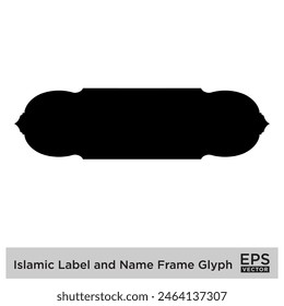 Islamic Label and Name Frame Glyph Black Filled silhouettes Design pictogram symbol visual illustration