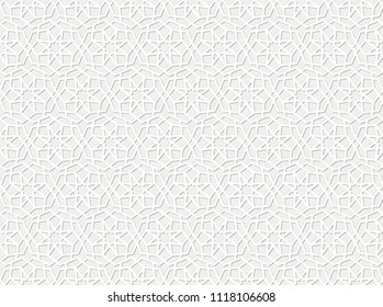 Islamic lace seamless pattern with stars. Traditional Arabic girih tiles. Vector Illustration. Background for festive design of Ramadan Kareem, Eid mubarak. All isolated, layered
