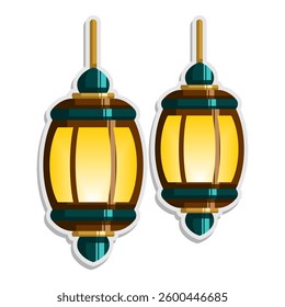 islamic lamp cute sticker hand draw