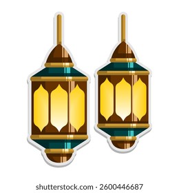 islamic lamp cute sticker hand draw