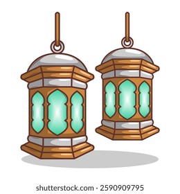 islamic lamp lantern illustration art