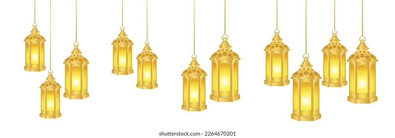 Islamische Lampe oder Laterne-Ornament-Vorlagenhintergrund, Banner, Poster, Cover-Design, Social-Media-Feed, Geschichten.  Ramadan Kareem und eid mubarak 2023 Konzept