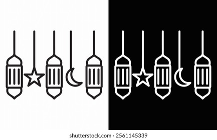 Islamic lamp for your background Ramadan , Eid , Islamic new year for wallpaper lantern vector eps,Logo of Ramadan, lantern, and crescent icon.