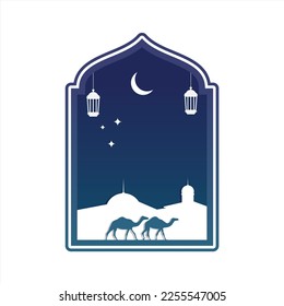 Islamische Landepage-Design-Vektorgrafik, islamische Design-Vorlage