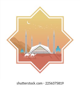 Islamic landing page design vector, Islamic design template