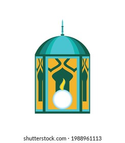 islamic lantern candle light isolated