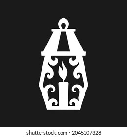 Islamic lantern clipart. Stencil lamp. Vector stock illustration. EPS 10