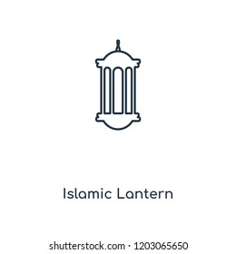 Islamic Lantern concept line icon. Linear Islamic Lantern concept outline symbol design. This simple element illustration can be used for web and mobile UI/UX.