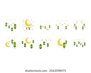 Islamic Lantern Decoration Element Set