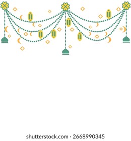 Islamic Lantern Decoration with Traditional Pattern for Ramadan and Eid Celebration