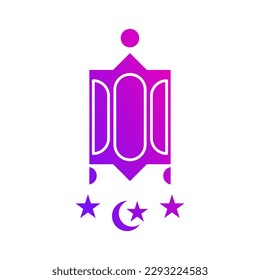 ilustración vectorial del botón de gradiente decorativo de linterna islámica