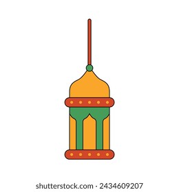 Islamic lantern decorative lighting flat design 