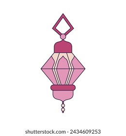 Islamic lantern decorative lighting flat design 