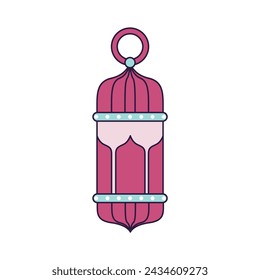 Islamic lantern decorative lighting flat design 