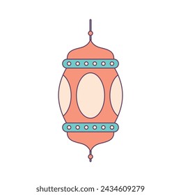 Islamic lantern decorative lighting flat design 