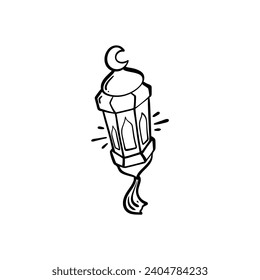 Islamic lantern doodle vector illustration