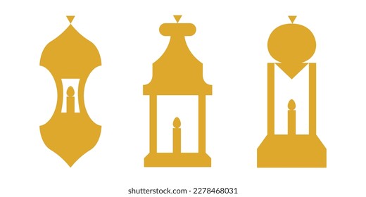 Islamic Lantern Element Illustration. Symbols of Ramadan Mubarak, Hanging Gold Lanterns, arabic lamps, lanterns moon, lantern element, star, art, vector and illustration