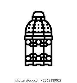 islamic lantern fanous line icon vector. islamic lantern fanous sign. isolated contour symbol black illustration