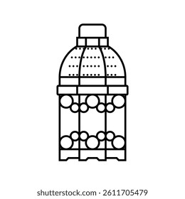 islamic lantern fanous line icon vector. islamic lantern fanous sign. isolated contour symbol black illustration