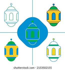 islamic lantern in flat design style