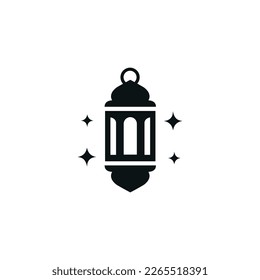 Islamic lantern flat icon isolated on white background. Islamic icon vector. Ramadan icon vector