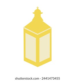 islamic lantern gold hanging decoration vector illustration