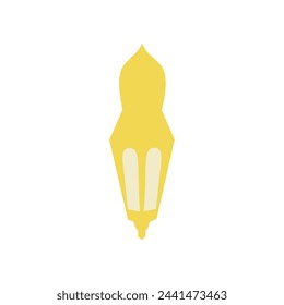 islamic lantern gold hanging decoration vector illustration