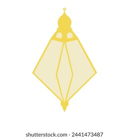 islamic lantern gold hanging decoration vector illustration