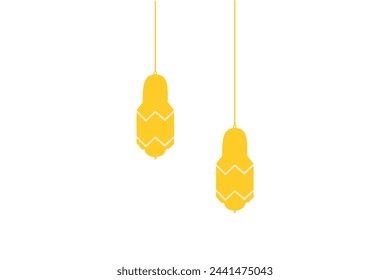 islamic lantern hanging decoration vector illustration