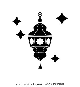 Islamic lantern icon illustration vector design template