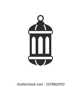 Islamic lantern icon. Monochrome black and white symbol
