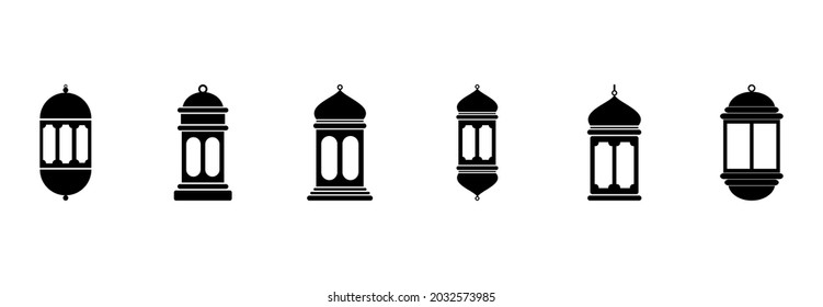 islamic lantern icon set vector sign symbol