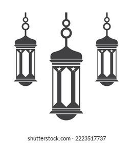 islamic lantern icon vector illustration
